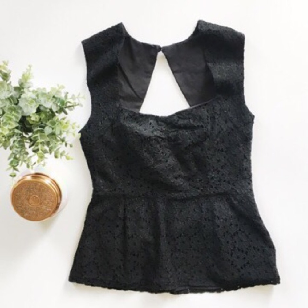 Anthropologie Girls from Savoy Lace Peplum Top